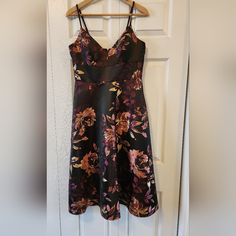 Beautiful plum and gold dress.